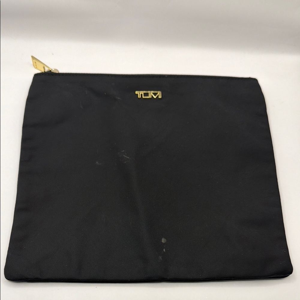 TUMI Black and Gold Snap Pouch